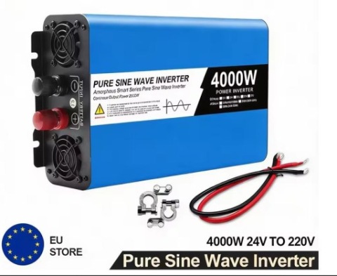 ПРЕОБРАЗОВАТЕЛЬ 4000W, Z 24V NA 220V, ЧИСТЫЙ SINUS NOWA! 