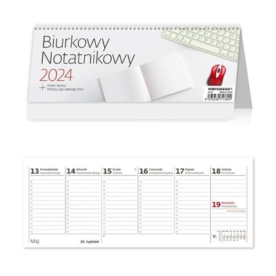 Kalendarz 2024 biurkowy notatnikowy tygodniowy