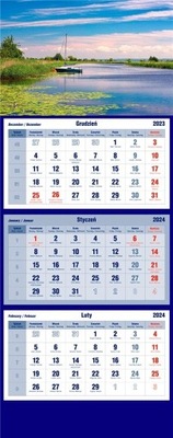 Kalendarz 2024 trójdzielny, jezioro