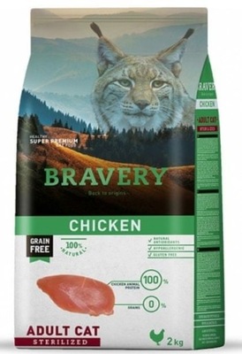 BRAVERY CHICKEN STERILIZED KURCZAK KOT STERYLIZOWANY 2 KG