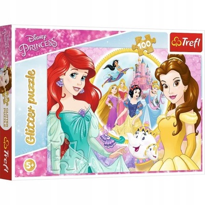 TREFL Puzzle Glitter 100 el. Wspomnienia Belli i Arielki Disney Princess