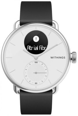 Smartwatch Withings Scanwatch biała koperta czarny pasek 42 mm