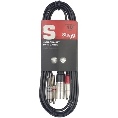 Kabel 2x RCA - 2x XLR Stagg STASTC3CMXM 3m