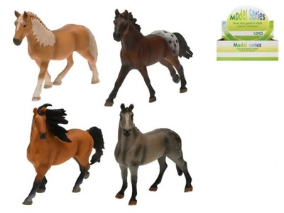 Koń fgurka 14 cm konik - 4 wzory. Zwierzęta konie