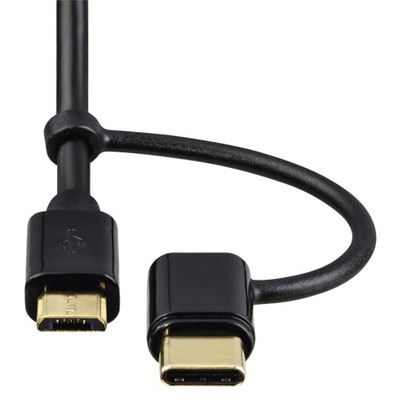 Hama 1m, USB2.0-A/USB2.0 Micro-B + USB2.0-C kabel USB A USB C/Micro-USB B