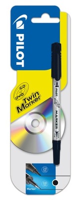 Marker permanentny dwustronny CD-DVD czarny