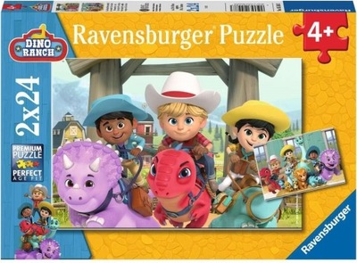 Puzzle Ravensburger az 24 elementów Ravensburger Puzzle Dino Ranch 2x24