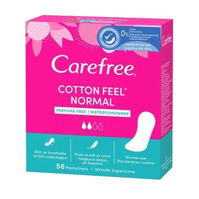 Carefree Cotton Wkładki higieniczne bezzapachowe 56 sztuk