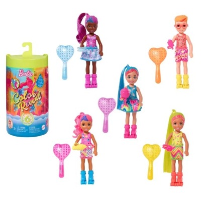 BARBIE COLOR REVEAL CHELSEA KOLOROWA NIESPODZIANKA TUBA NEON