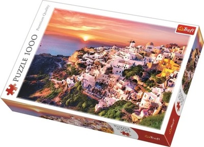 Puzzle 1000 Zachód słońca nad Santorini TREFL