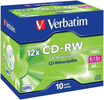 Płyty Verbatim CD-RW 700 MB x12 jewel case 10 szt.