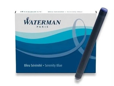 Waterman NABOJE ATRAMENTOWE niebieskie Nietoksyczne 8 SZTUK DUŻA POJEMNOŚĆ