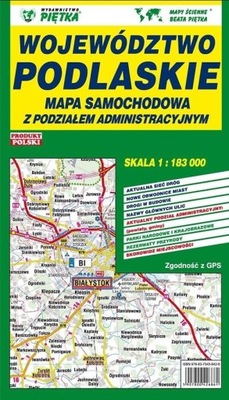 Województwo Podlaskie 1: 183 000 mapa samochodowa Piętka 270485