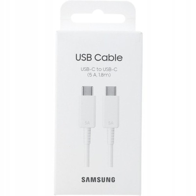 Kabel Samsung USB-C do USB-C EP-DX510JWEGEU 1,8m 5A, biały