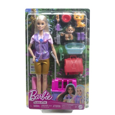 LALKA BARBIE KARIERA ZESTAW RATOWNICZKI ZWIERZĄT HRG50 MATTEL