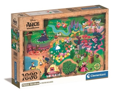 Puzzle 1000 elementów. Alicja w Krainie Czarów, mapa