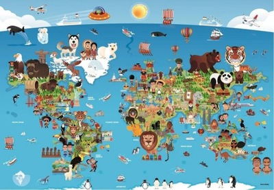Rysowana mapa świata