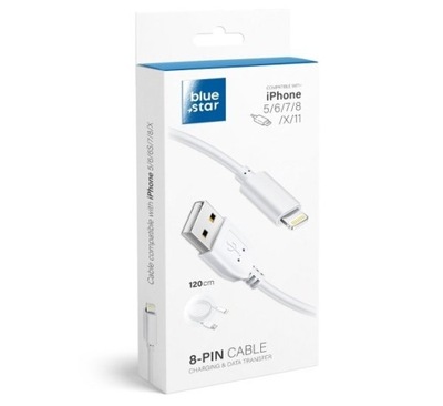 Kabel Blue Star USB - Apple Lightning 1,2 m biały