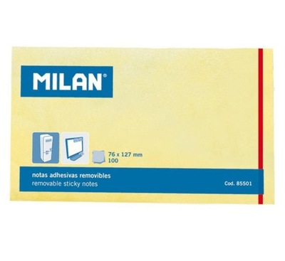 Samolepiace kartičky 127x76 /100K žlté MILAN
