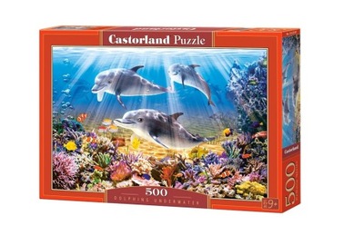 Puzzle 500 elementów. Delfiny pod wodą
