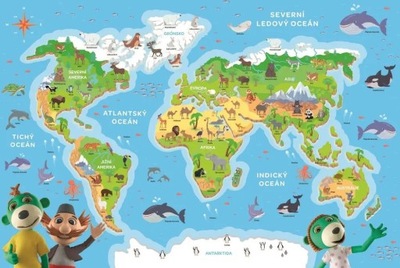Trefl Puzzle Treflíny poznaj zwierzęta świata w 48 kawałkach