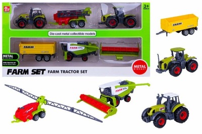 Zestaw maszyn rolniczych traktor, kombajn i przyczepy Zestaw Farmera