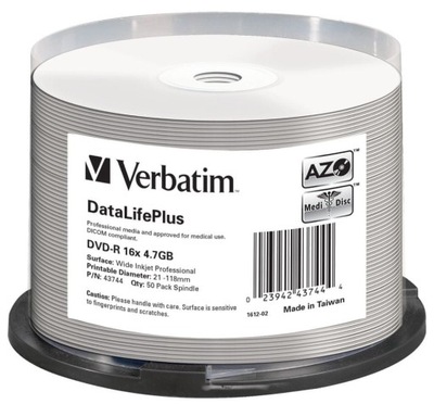 a0850 Verbatim płyty DVD-R 4,7 GB 50 szt.