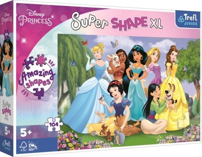 PUZZLE 104 SUPER SHAPES DISNEY KSIĘŻNICZKI TREFL