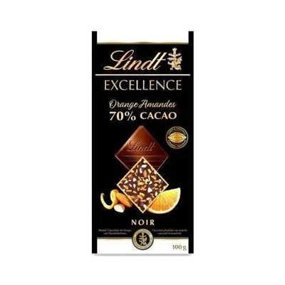 Lindt100g ORANGE AMANDES gorzka czekolada pomarańcz