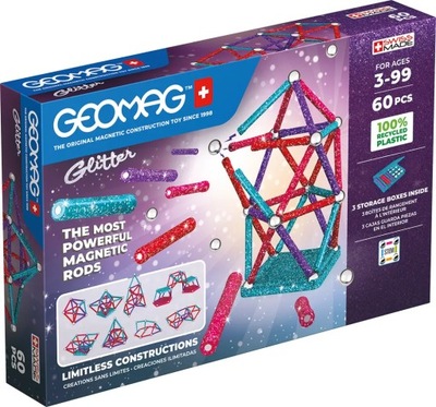 Klocki magnetyczne Geomag Glitter 60 szt.