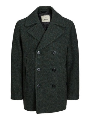 Płaszcz męski JackJones JPRBLUKANE HERRINGBONE WOOL PEACOAT r. M