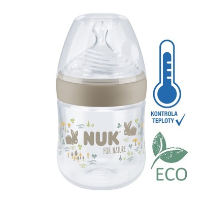 NUK for Nature butelka z kontrolą temperatury 150 ml brązowa