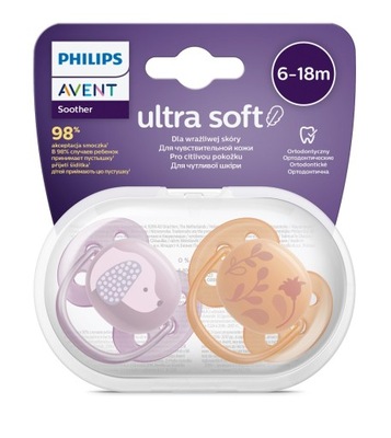 AVENT Ultra Soft smoczek uspokajający 6-18m GIRL SCF091/18