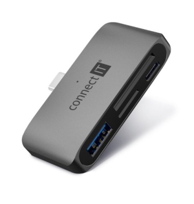 CompactPRO externí USB-C hub + čtečka karet ANTRACITOVÁ