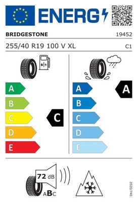 BRIDGESTONE WEATHER CONTROL A005 EVO 255/40R19 100 V PRZYCZEPNOSC NA SNIEGO 