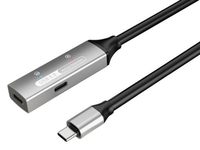 PremiumCord repeater USB-C i przedłużacz Male-Female, 5Gbps Aluminium 10m