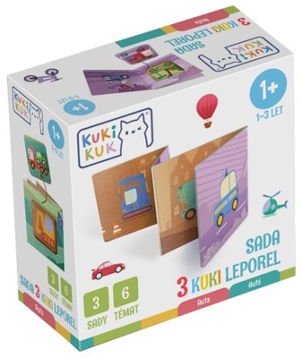KukiKuk – Sada 3 Kuki leporel Auta