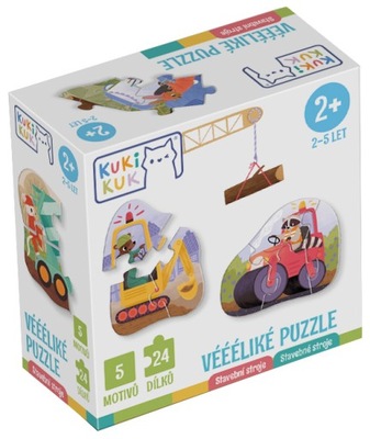 KukiKuk – Véééliké puzzle Stavební stroje
