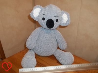 MASKOTKA MIŚ ROBIONY NA SZYDEŁKU 50CM