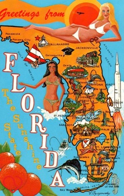 Pocztówka / Stany Zjednoczone / Floryda / Mapa