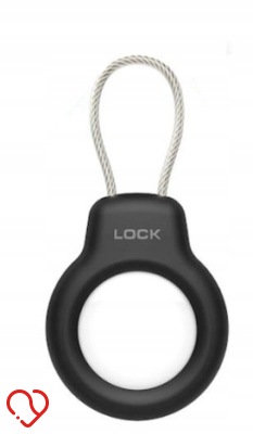 ETUI DO APPLE AIRTAG WZMACNIANE WODOODPORNE NA LOKALIZATOR CZARNE Z LINKĄ