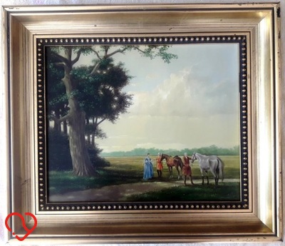 Obraz olejny na płycie, J. Muller