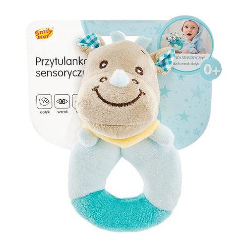 Сенсорная мягкая игрушка с колокольчиком, носорог.