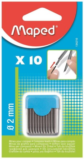 WKŁADY DO CYRKLI - grafit 2 mm 10 sztuk MAPED