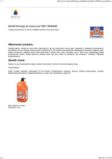 ПАСТА FAST ORANGE EMULSION OHS ДЛЯ РУКОВОЙ СТИРКИ 3,78л