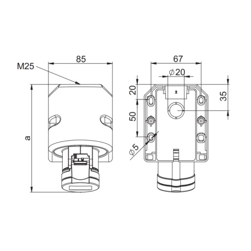 РОЗЕТКА 3P+Z+N 32A 5P 400V IP44 PCE 125-6