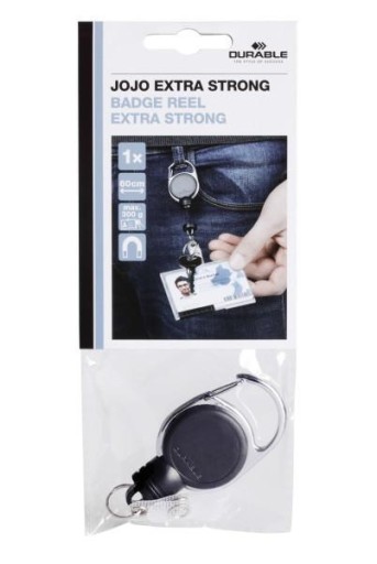 Механизм натяжения ремешка для бейджа Durable Extra Strong, черный