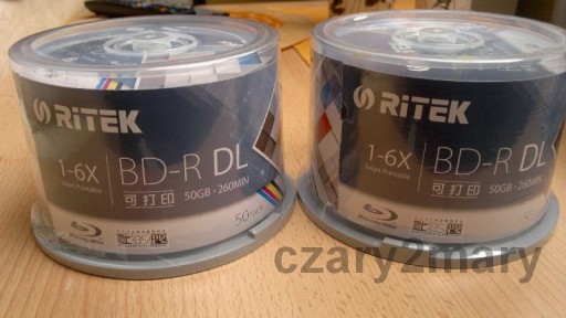 RITEK BD-R DL 50 ГБ 1-6X для печати, Тайвань, 1 шт., конверт для компакт-диска