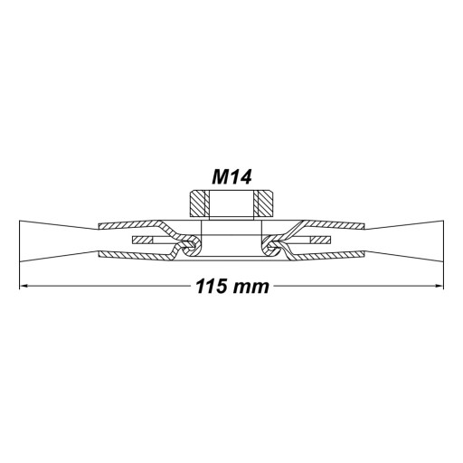 ДИСКОВАЯ ЩЕТКА НАПРЯЖЕННАЯ ПРОВОЛОКА 115 мм, M14