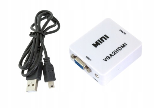 Konwerter adapter video VGA do HDMI audio miniJack